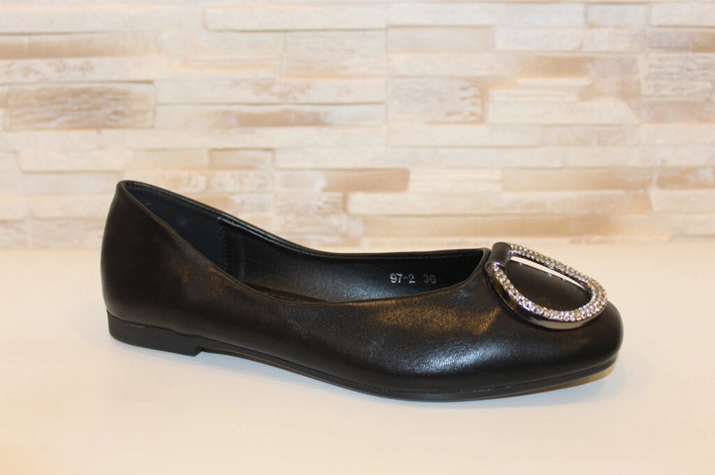 Балетки туфлі жіночі чорні Т1238 від компанії Shock km ua - фото 1