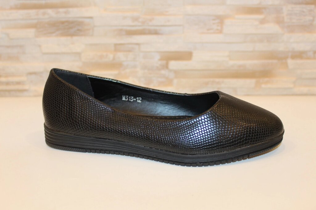 Балетки туфлі жіночі чорні Т1255 від компанії Shock km ua - фото 1