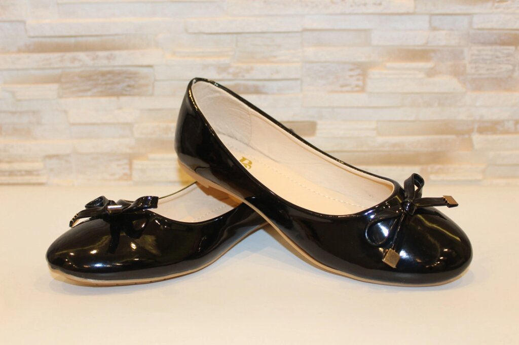 Балетки туфлі жіночі чорні Т1443 від компанії Shock km ua - фото 1