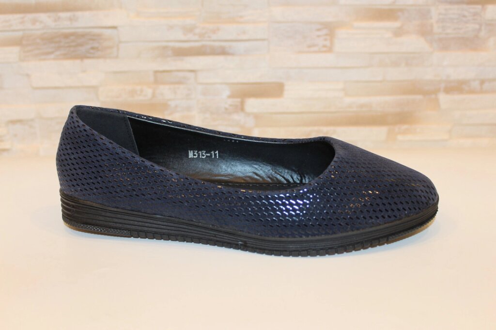 Балетки туфлі жіночі сині Т1247 від компанії Shock km ua - фото 1