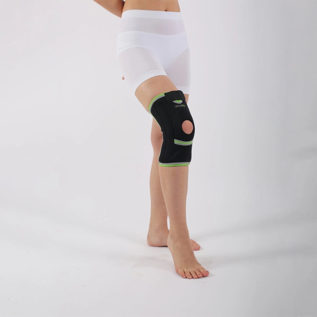 Бандаж на неопреновий коліно з ребрами жорсткості, наколінник з відкритою чашкою (короткий) Розмір L від компанії Shock km ua - фото 2