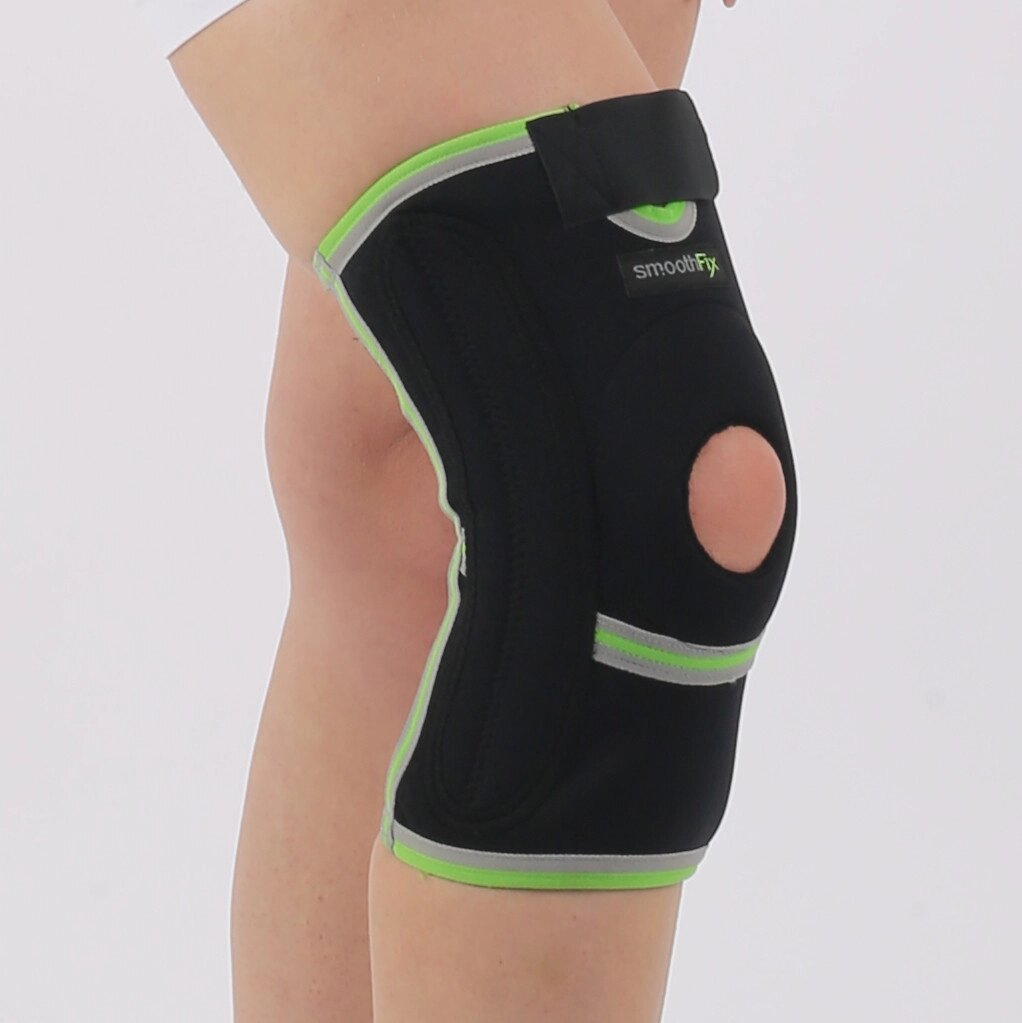 Бандаж на неопреновий коліно з ребрами жорсткості, наколінник з відкритою чашкою (короткий) Розмір S від компанії Shock km ua - фото 1