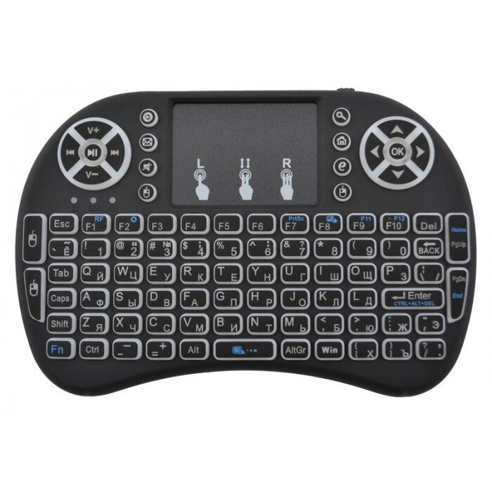 Бездротова клавіатура з тачпадом mini i8+ з підсвіткою й акумулятором від компанії Shock km ua - фото 1