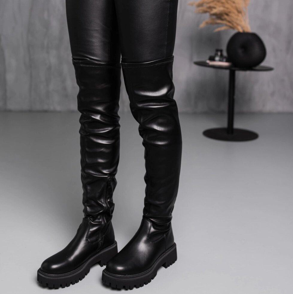 Ботфорти жіночі зимові Fashion Sleipnir 3886 38 розмір 24,5 см Чорний від компанії Shock km ua - фото 1