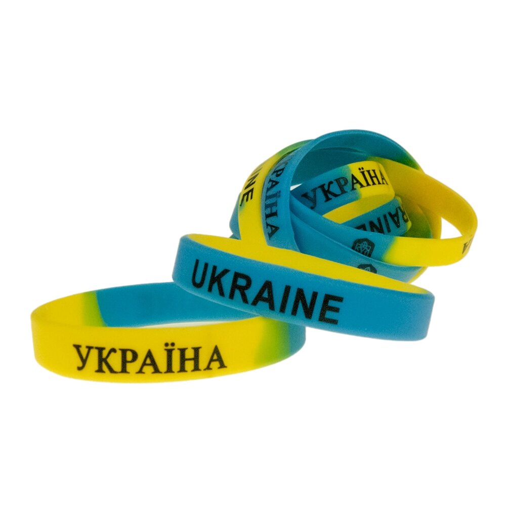 Браслет силіконовий Ukraine (уп 10шт) від компанії Shock km ua - фото 1