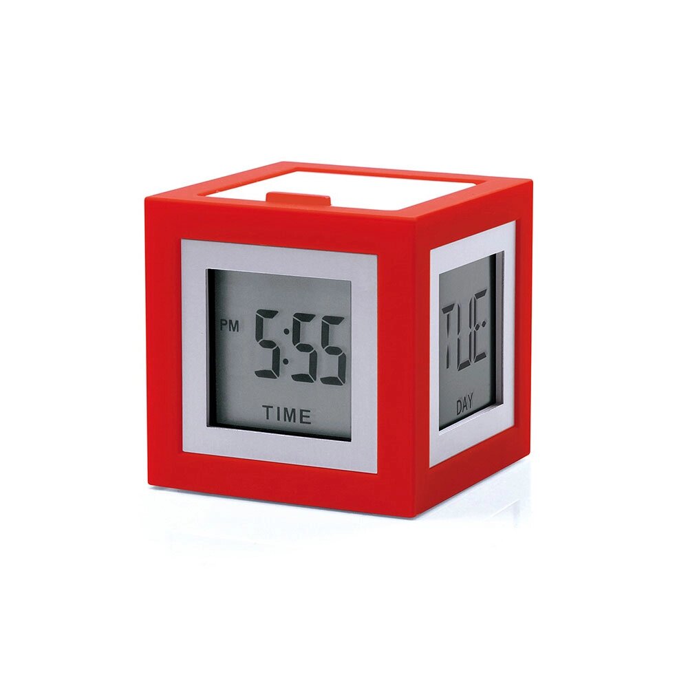 Будильник-термометр Lexon Cubissimo, червоний від компанії Shock km ua - фото 1