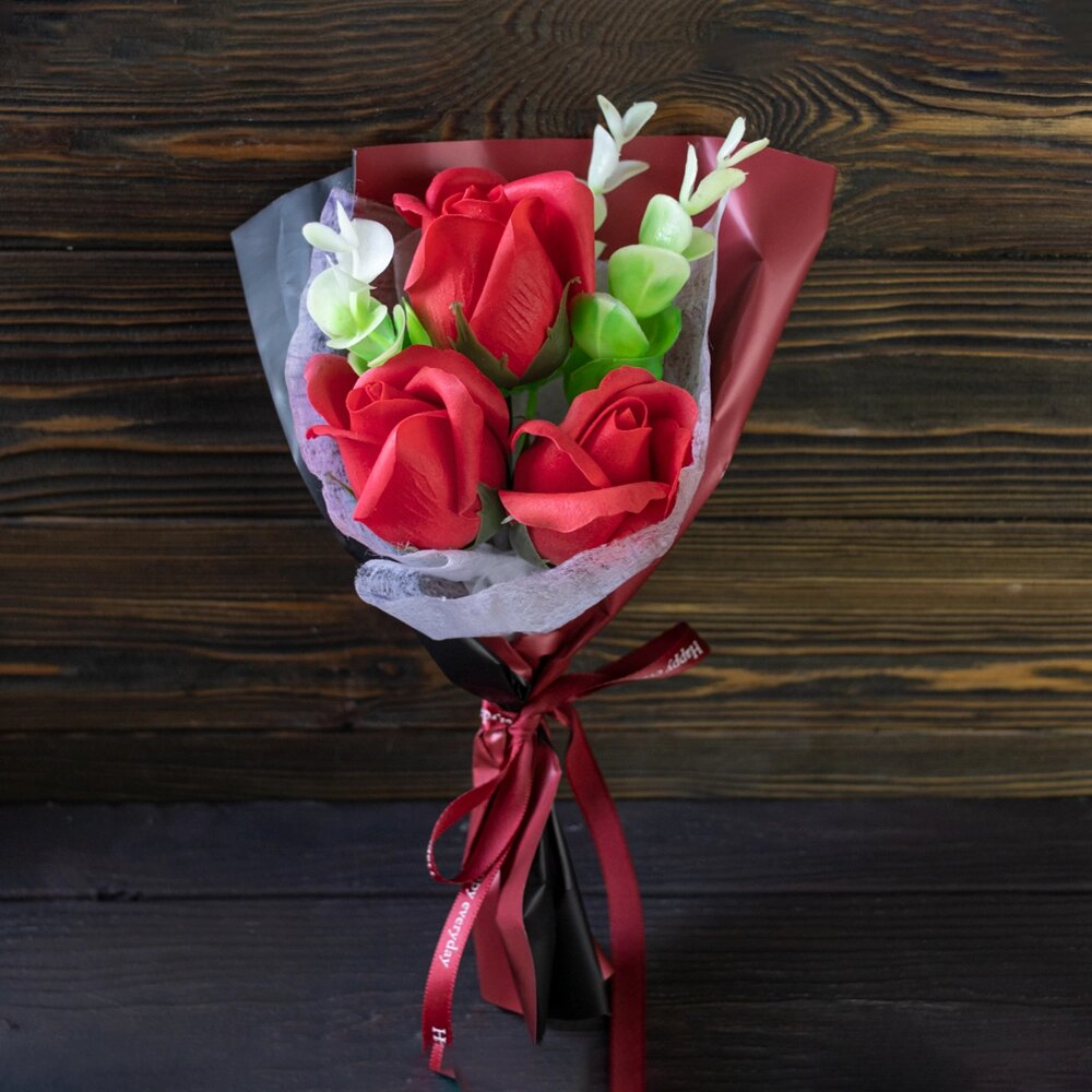 Букет троянд із мила Beauty is flowery 12574 (червоний) від компанії Shock km ua - фото 1