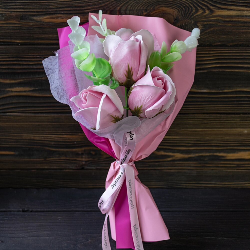 Букет троянд із мила Beauty is flowery 12576 (рожевий) від компанії Shock km ua - фото 1