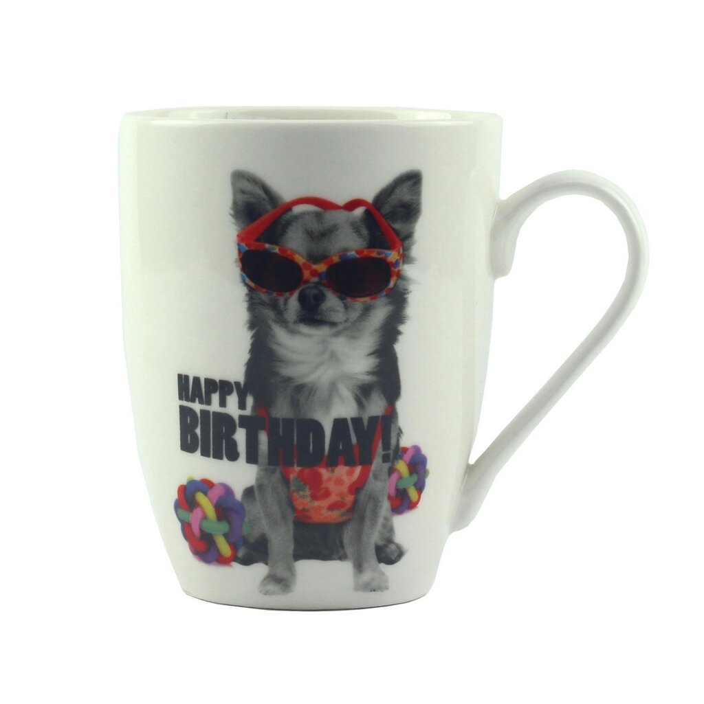 Чашка OOTB "З днем народження" з псом порцеляновий від компанії Shock km ua - фото 1