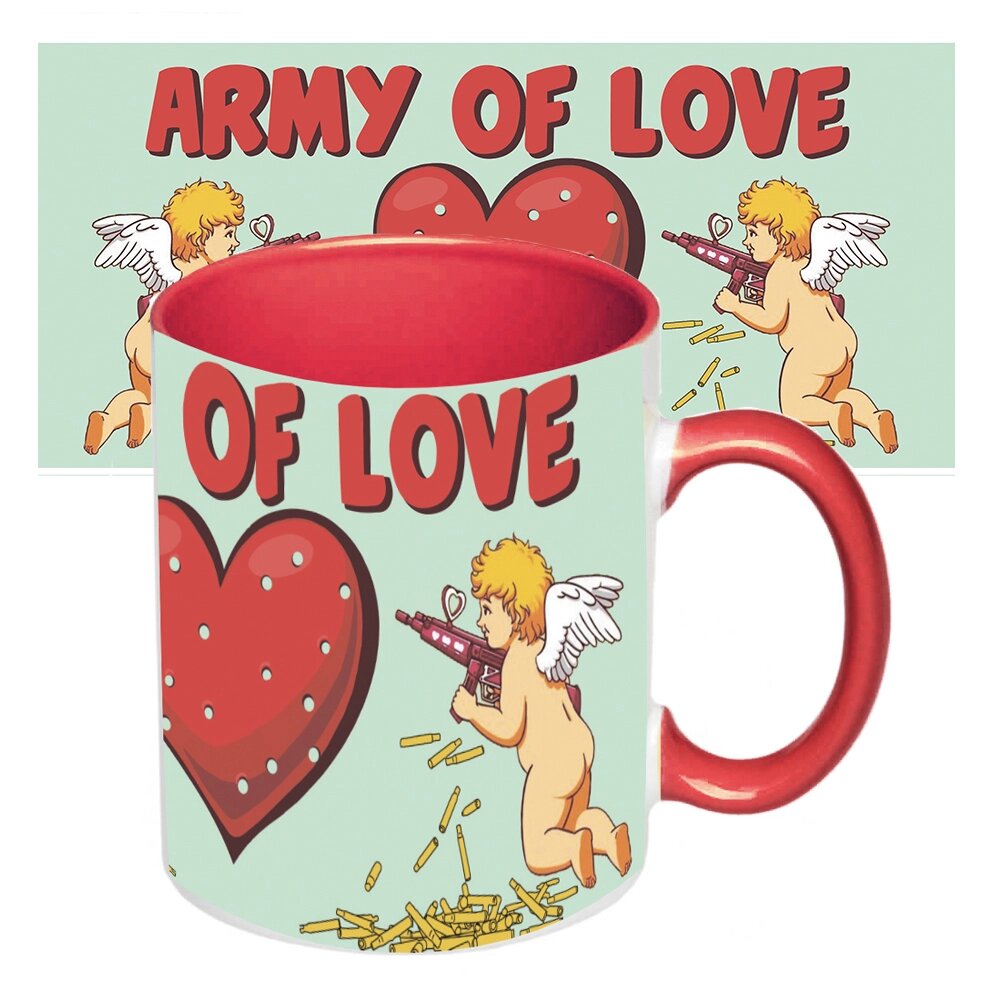 Чашка з принтом 64102 Армія кохання (червона) від компанії Shock km ua - фото 1