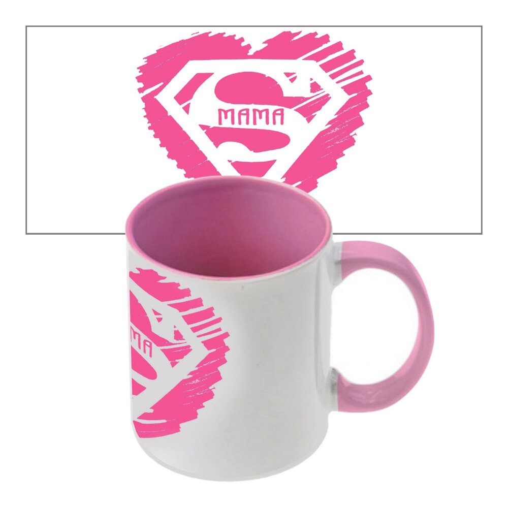 Чашка з принтом 64202 Супер Мама (рожева) від компанії Shock km ua - фото 1