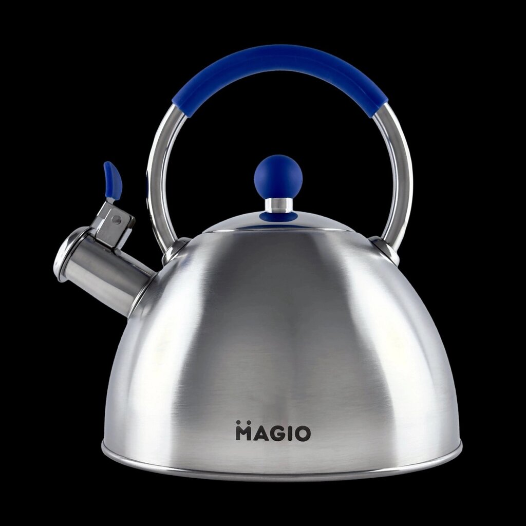 Чайник зі свистком Magio MG-1190 2.5 л сріблястий від компанії Shock km ua - фото 1