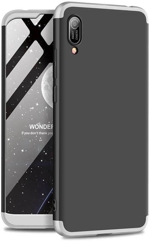 Чехол-накладка GKK 3 in 1 Hard PC Case Huawei Y6 2019 Silver/Black від компанії Shock km ua - фото 1