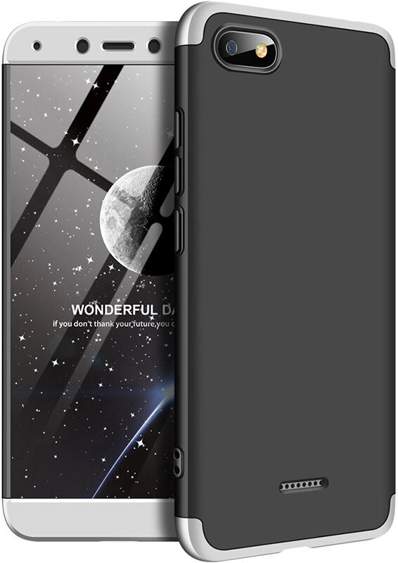 Чехол-накладка GKK 3 in 1 Hard PC Case Xiaomi Redmi 6A Silver/Black від компанії Shock km ua - фото 1