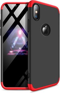 Чехол-накладка GKK 3 in 1 Hard PC Case Apple iPhone XS Max Red/Black