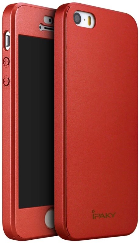 Чехол-накладка Ipaky 360 PC Full Protection Case Apple iPhone SE/5s/5  Red від компанії Shock km ua - фото 1