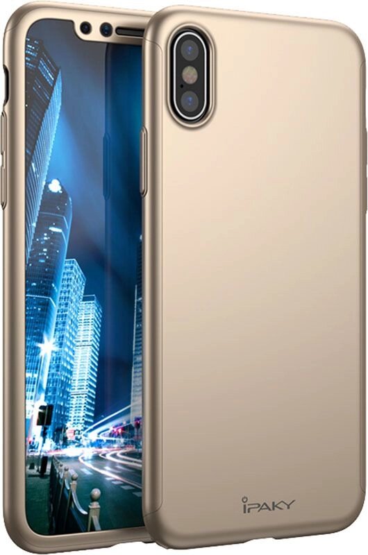 Чехол-накладка Ipaky 360 PC Full Protection case iPhone X Gold від компанії Shock km ua - фото 1