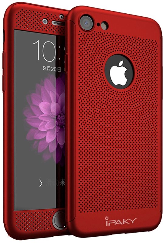 Чехол-накладка Ipaky 360°Protection PC Case with heat-dissipation design iPhone 7 Red від компанії Shock km ua - фото 1