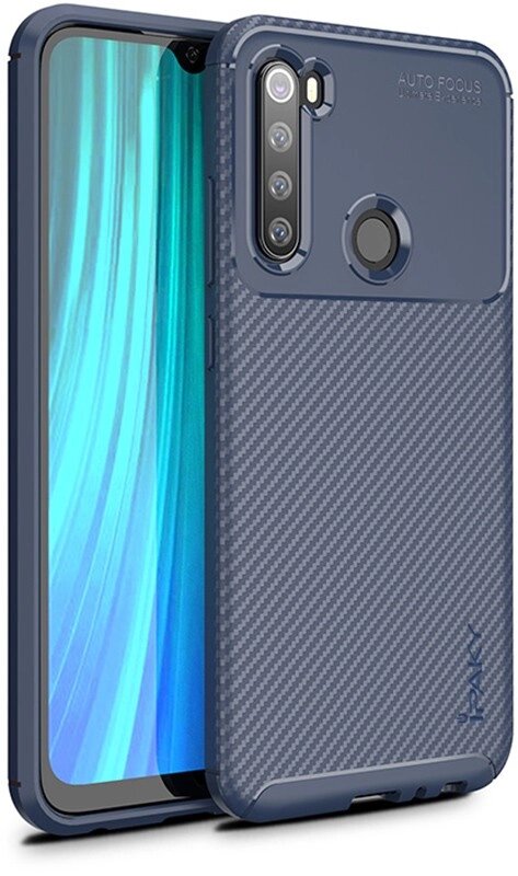Чехол-накладка Ipaky Carbon Fiber Series/Soft TPU Case Xiaomi Redmi Note 8 Navy Blue від компанії Shock km ua - фото 1