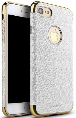 Чехол-накладка Ipaky Chrome connector + Leather Back case iPhone 7 Plus White/Gold від компанії Shock km ua - фото 1