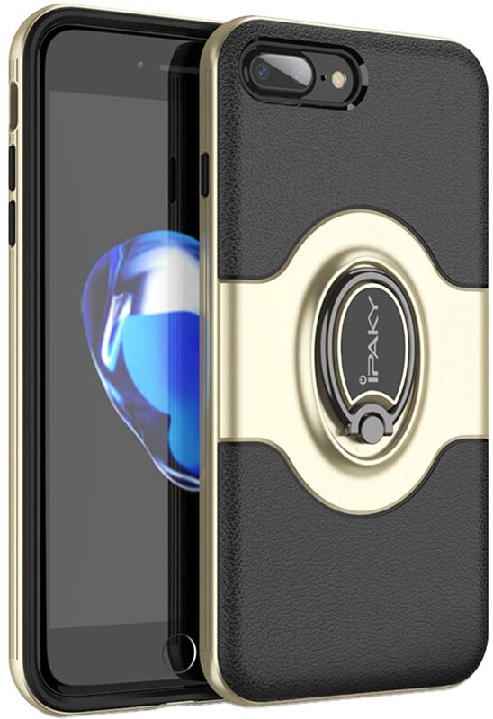 Чехол-накладка Ipaky PC Bumper Soft case with 360 finger ring holder iPhone 7 Plus Gold від компанії Shock km ua - фото 1