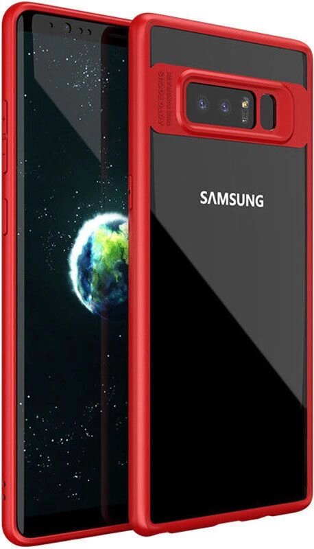 Чехол-накладка Ipaky Transparent Acrylic with TPU bumper Samsung Galaxy Note 8 Red від компанії Shock km ua - фото 1