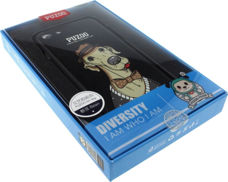 Чехол-накладка PUZOO Artdog Phone  iPhone 7/8/SE 2020 Black Bean від компанії Shock km ua - фото 1