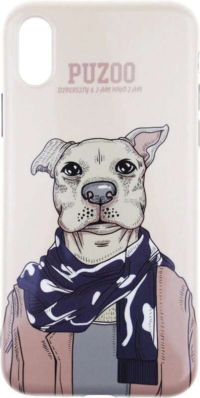 Чехол-накладка PUZOO TPU Glossy Shiny Powder Art dog iPhone X Brown Aboo від компанії Shock km ua - фото 1