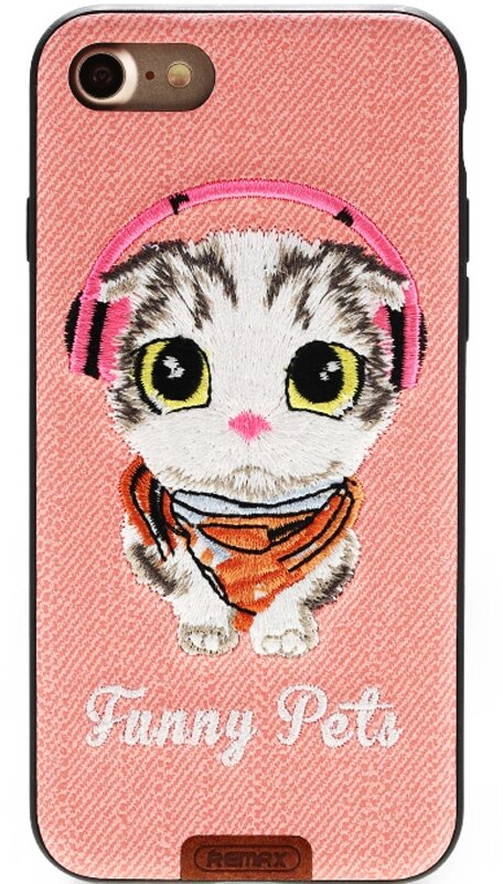 Чехол-накладка Remax Funny Pets Series Case Apple iPhone 7 Pink від компанії Shock km ua - фото 1