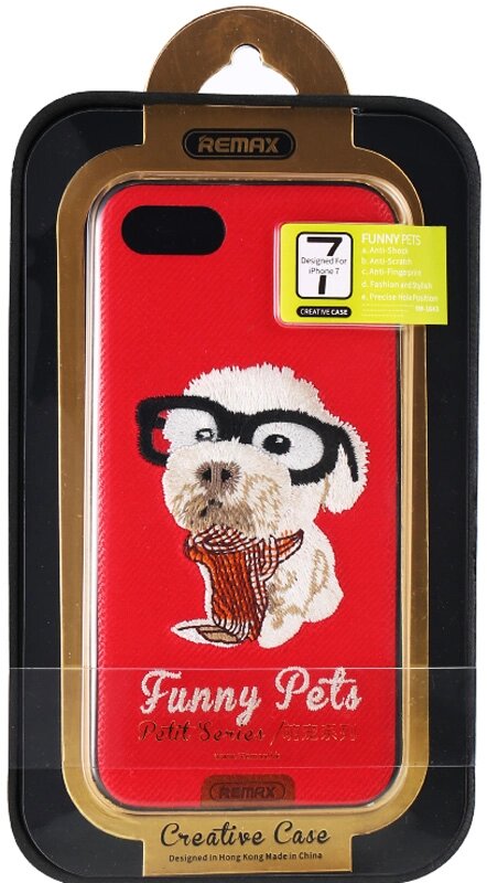 Чехол-накладка Remax Funny Pets Series Case Apple iPhone 7 Red від компанії Shock km ua - фото 1