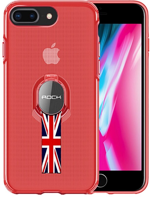 Чехол-накладка Rock TPU+PC MOC Pro Series Protection Case Apple iPhone 8 Plus Trans-Red від компанії Shock km ua - фото 1