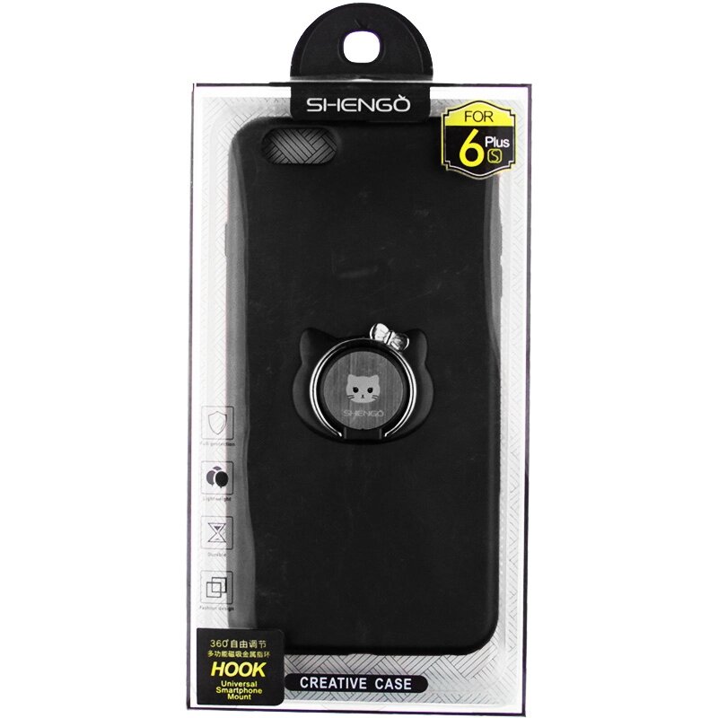 Чехол-накладка SHENGO Soft-touch holder TPU Case iPhone 6 Plus/6S Plus Black від компанії Shock km ua - фото 1