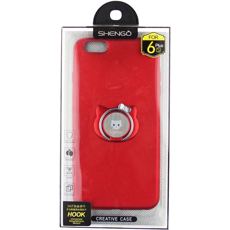 Чехол-накладка SHENGO Soft-touch holder TPU Case iPhone 6 Plus/6S Plus Red від компанії Shock km ua - фото 1