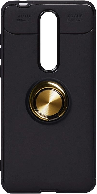 Чехол-накладка TOTO Car Magnetic Ring TPU Case Nokia 3.1 Plus Black/Gold від компанії Shock km ua - фото 1