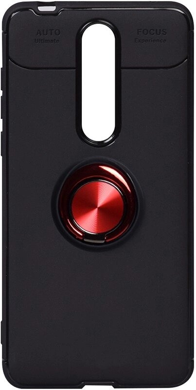 Чехол-накладка TOTO Car Magnetic Ring TPU Case Nokia 3.1 Plus Black/Red від компанії Shock km ua - фото 1