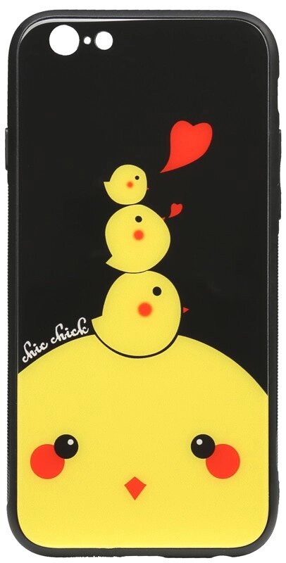 Чехол-накладка TOTO Cartoon Print Glass Case Apple iPhone 6/6s Chicken Chick від компанії Shock km ua - фото 1