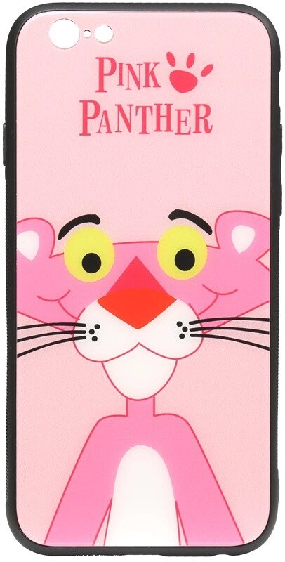 Чехол-накладка TOTO Cartoon Print Glass Case Apple iPhone 6/6s Pink Panther від компанії Shock km ua - фото 1