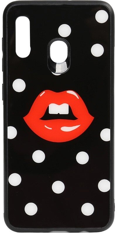 Чехол-накладка TOTO Cartoon Print Glass Case Samsung Galaxy A20/A30 Red Lips від компанії Shock km ua - фото 1