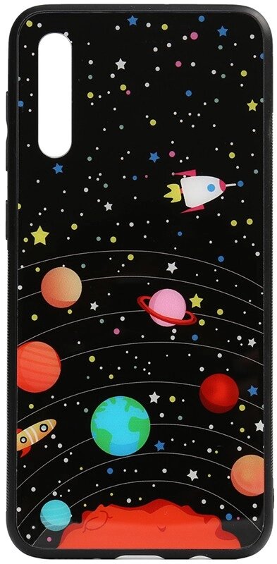 Чехол-накладка TOTO Cartoon Print Glass Case Samsung Galaxy A70 Planets від компанії Shock km ua - фото 1