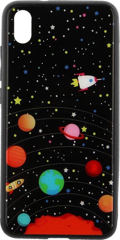 Чехол-накладка TOTO Cartoon Print Glass Case Xiaomi Redmi 7A Planets від компанії Shock km ua - фото 1