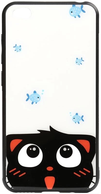 Чехол-накладка TOTO Cartoon Print Glass Case Xiaomi Redmi Go Cat and fish від компанії Shock km ua - фото 1