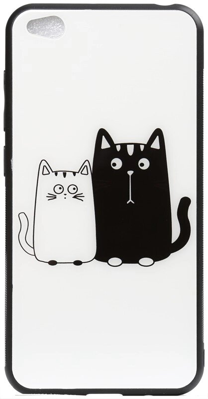 Чехол-накладка TOTO Cartoon Print Glass Case Xiaomi Redmi Go Cats White/Black від компанії Shock km ua - фото 1