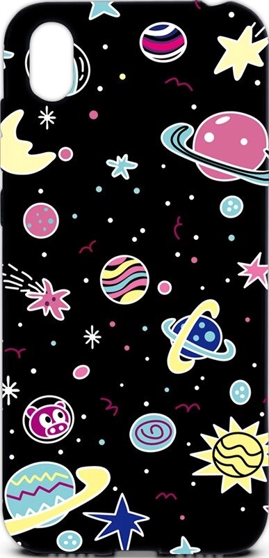 Чехол-накладка TOTO Cartoon Soft Silicone TPU Case Huawei Y5 2019 Space Planets Black від компанії Shock km ua - фото 1