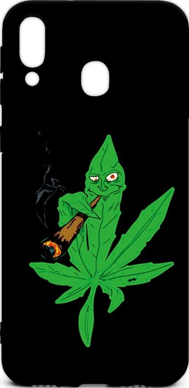 Чехол-накладка TOTO Cartoon Soft Silicone TPU Case Samsung Galaxy M20 Cannabis Black від компанії Shock km ua - фото 1