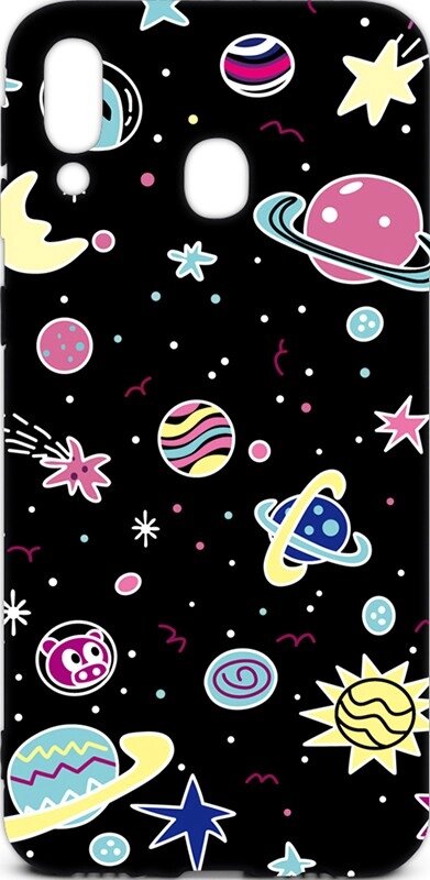 Чехол-накладка TOTO Cartoon Soft Silicone TPU Case Samsung Galaxy M20 Space Planets Black від компанії Shock km ua - фото 1