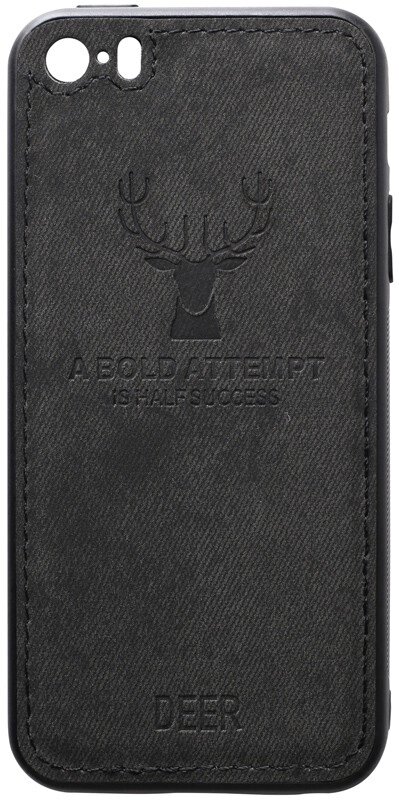 Чехол-накладка TOTO Deer Shell With Leather Effect Case Apple iPhone 5/5s/SE Black від компанії Shock km ua - фото 1