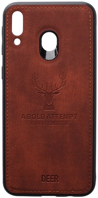 Чехол-накладка TOTO Deer Shell With Leather Effect Case Samsung Galaxy M20 Brown від компанії Shock km ua - фото 1