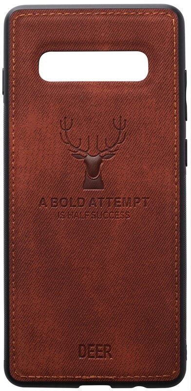 Чехол-накладка TOTO Deer Shell With Leather Effect Case Samsung Galaxy S10 Brown від компанії Shock km ua - фото 1