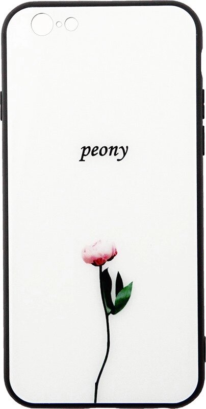 Чехол-накладка TOTO Glass Fashionable Case Apple iPhone 6/6S Peon on White від компанії Shock km ua - фото 1