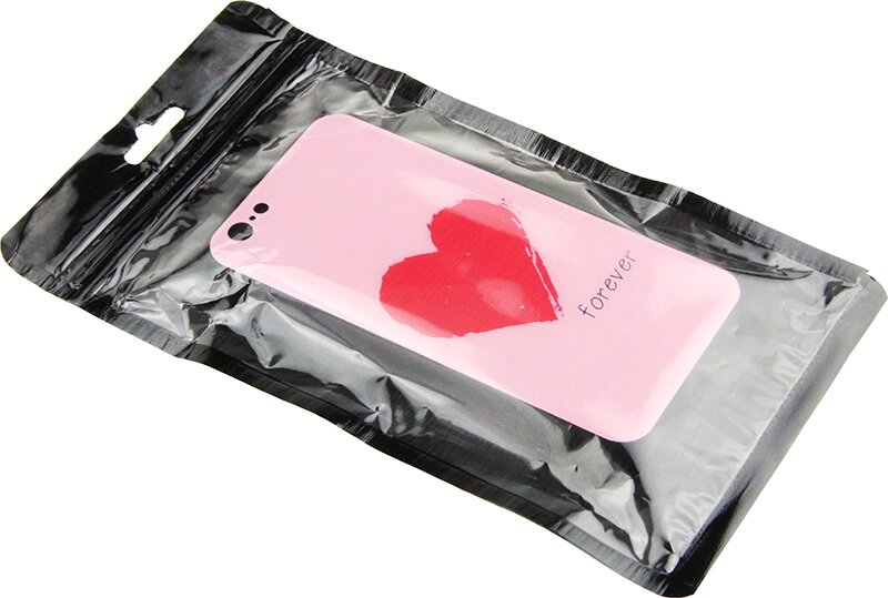 Чехол-накладка TOTO Glass Fashionable Case Apple iPhone 6/6S Red Heart on Pink від компанії Shock km ua - фото 1